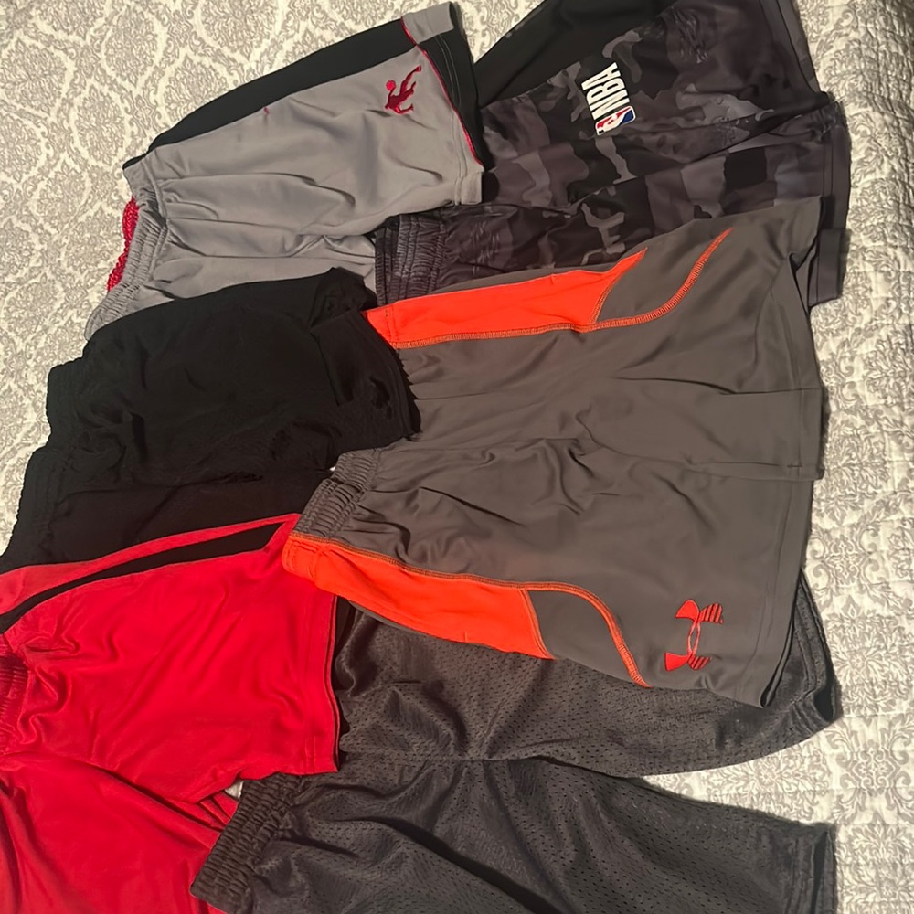 Bulk lot Boys size 8 Shorts. Under Armour, And 1, Tek Gear, NBA, Starter.